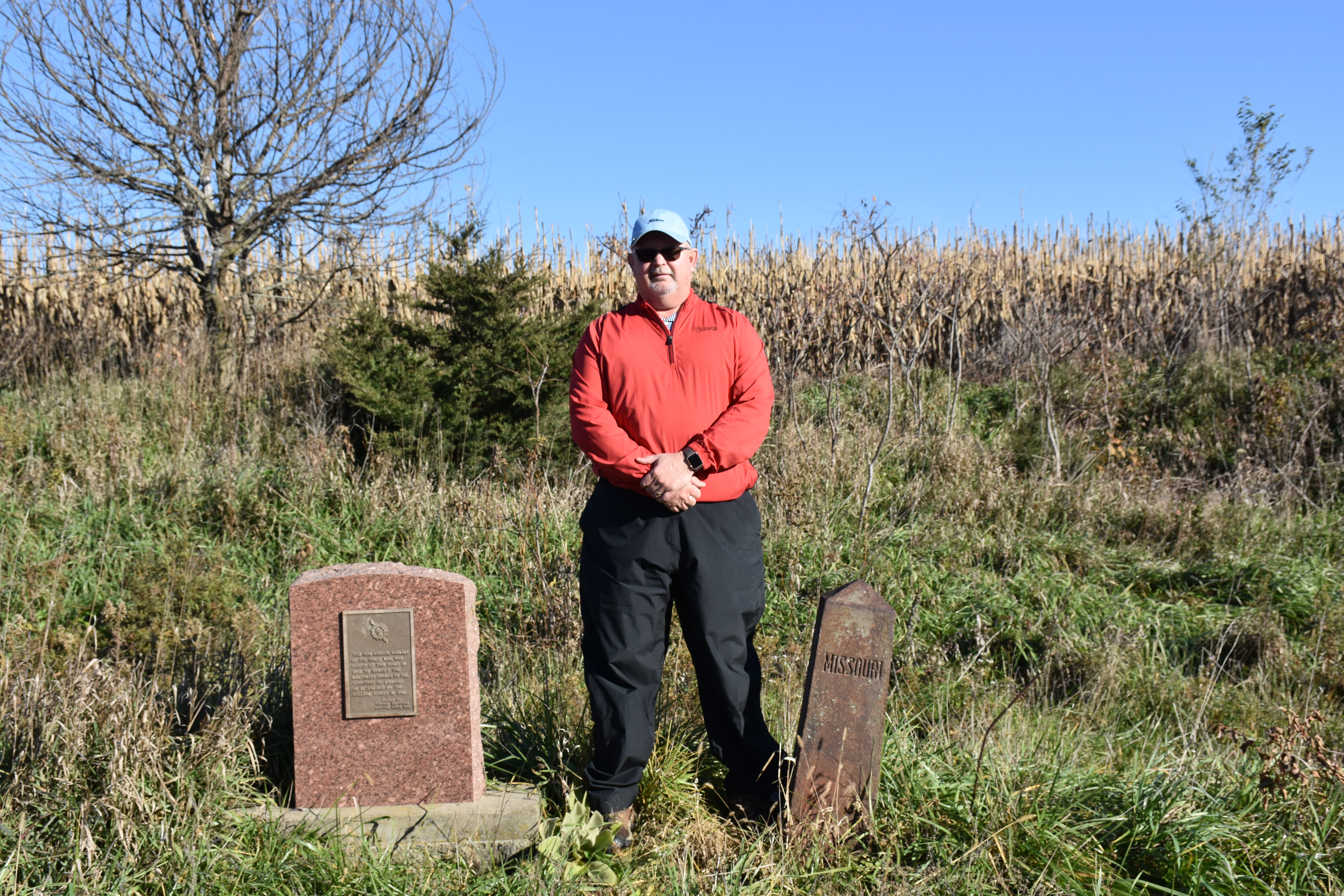 Surveyor Troy Hayes retraced the Missouri-Iowa border about a decade ago.